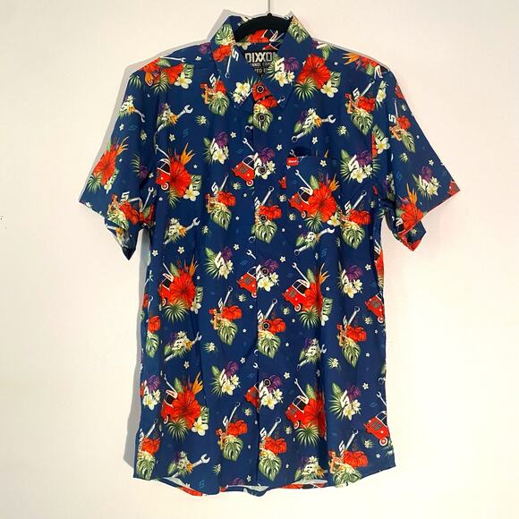 Dixxon Flannel Company Snap-On Limited Edition Men's Medium Blue Hawaiian Shirt - Picture 1 of 9